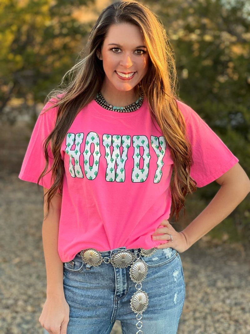 only 22 80 usd for pink howdy cactus tee by texas true threads online at the shop 0